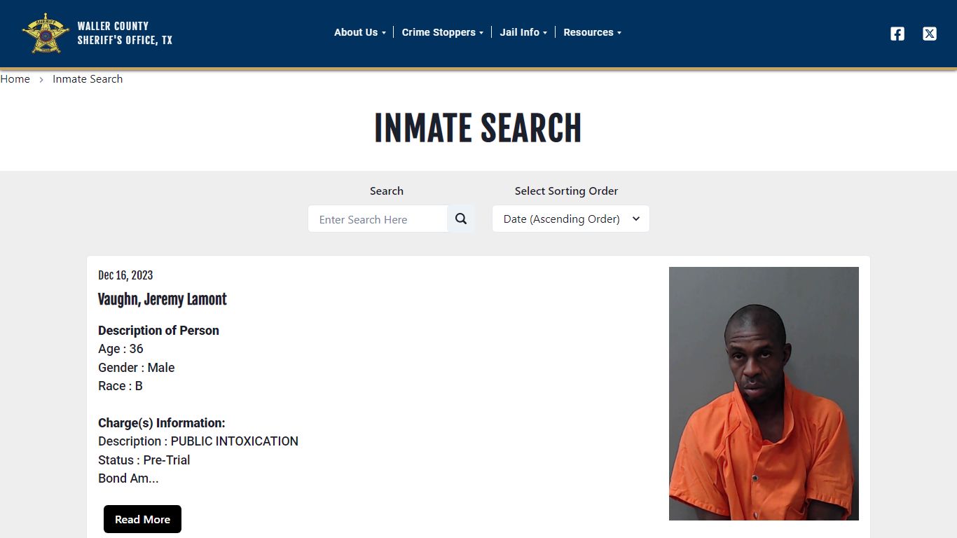 Waller County Sheriff Office Website